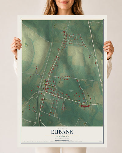 Map of Eubank, Kentucky, 24 x 36 inch unframed archival matte print