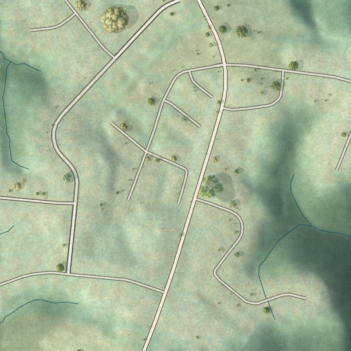 Close-up of the map of Fairview, Kentucky print showing street and building detail