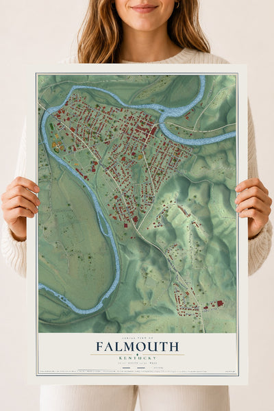 Map of Falmouth, Kentucky, 18 x 24 inch unframed archival matte print