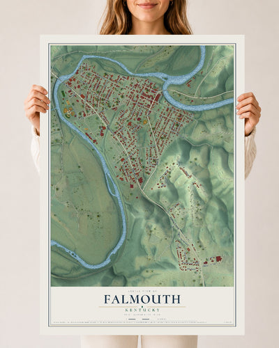 Map of Falmouth, Kentucky, 24 x 36 inch unframed archival matte print
