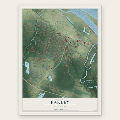 Farley, Kentucky map print, the full design