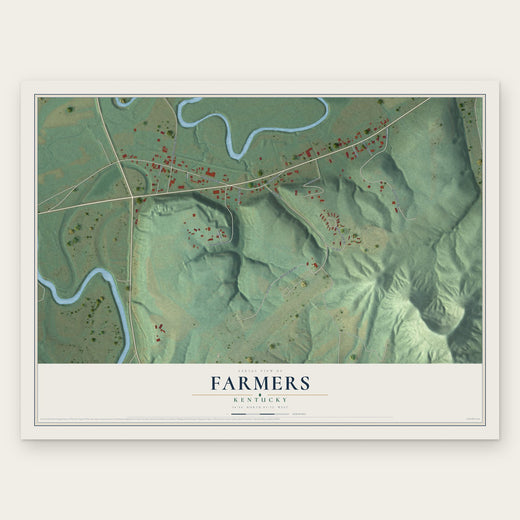 Farmers, Kentucky map print, the full design