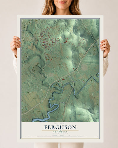 Map of Ferguson, Kentucky, 24 x 36 inch unframed archival matte print