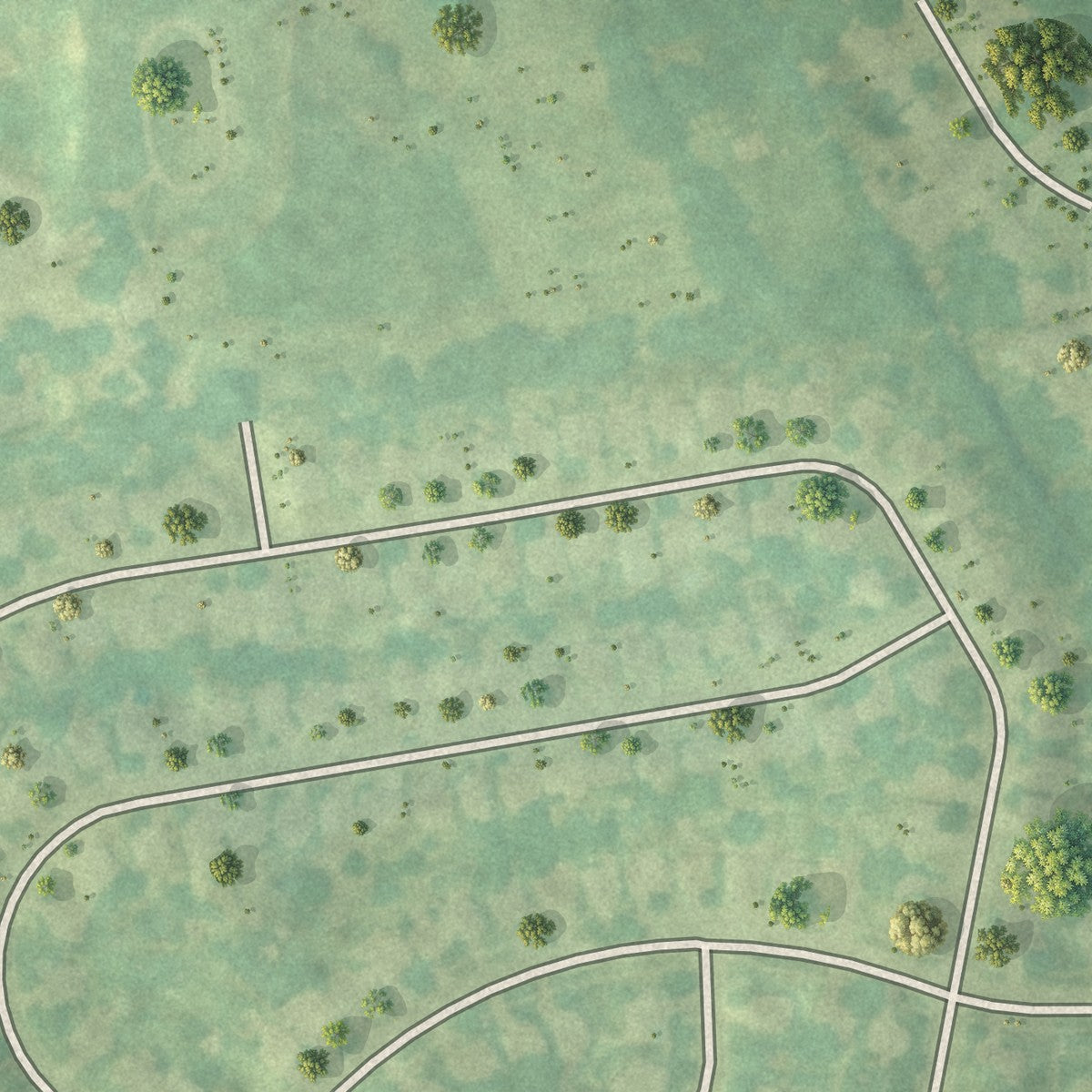 Second close-up of the map of Fincastle, Kentucky print showing more streets and buildings