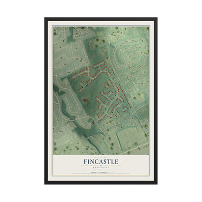 Map of Fincastle, Kentucky, 12 x 18 inch print in a black wood frame
