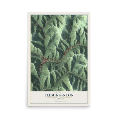 Map of Fleming-Neon, Kentucky, 12 x 18 inch unframed archival matte print