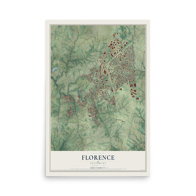 Map of Florence, Kentucky, 12 x 18 inch unframed archival matte print