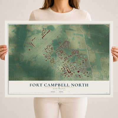 Map of Fort Campbell North, Kentucky, 18 x 24 inch unframed archival matte print