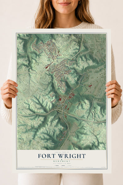Map of Fort Wright, Kentucky, 18 x 24 inch unframed archival matte print