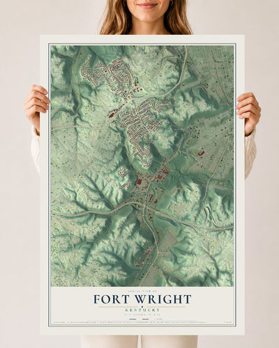 Map of Fort Wright, Kentucky, 24 x 36 inch unframed archival matte print
