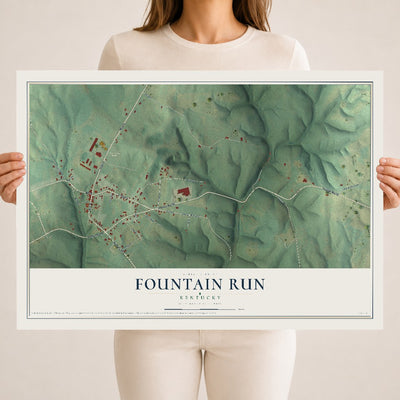 Map of Fountain Run, Kentucky, 18 x 24 inch unframed archival matte print
