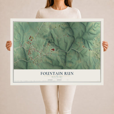 Map of Fountain Run, Kentucky, 24 x 36 inch unframed archival matte print