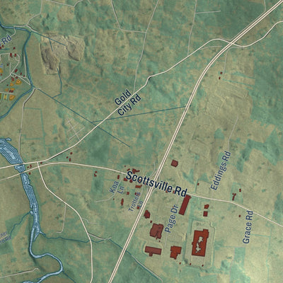 Second close-up of the map of Franklin, Kentucky print showing more streets and buildings
