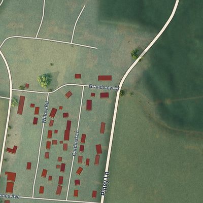Second close-up of the map of Fredonia, Kentucky print showing more streets and buildings