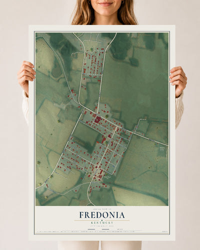 Map of Fredonia, Kentucky, 24 x 36 inch unframed archival matte print