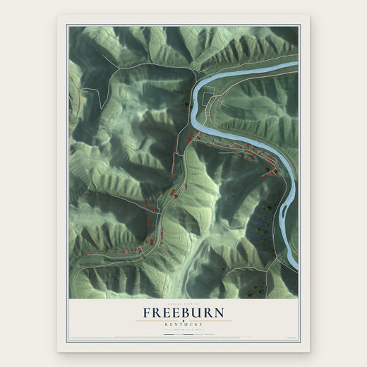 Freeburn, Kentucky map print, the full design