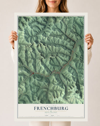 Map of Frenchburg, Kentucky, 24 x 36 inch unframed archival matte print