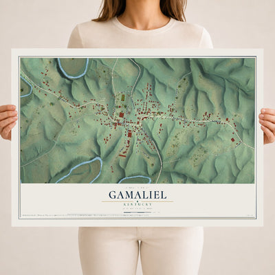 Map of Gamaliel, Kentucky, 18 x 24 inch unframed archival matte print