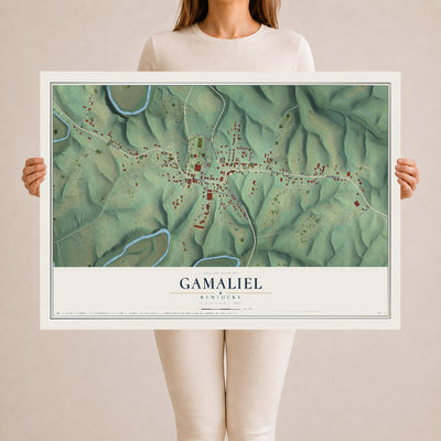 Map of Gamaliel, Kentucky, 24 x 36 inch unframed archival matte print