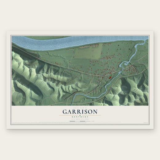 Garrison, Kentucky map print, the full design