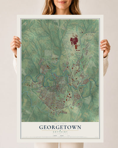 Map of Georgetown, Kentucky, 24 x 36 inch unframed archival matte print