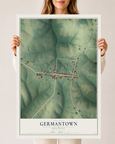 Map of Germantown, Kentucky, 24 x 36 inch unframed archival matte print