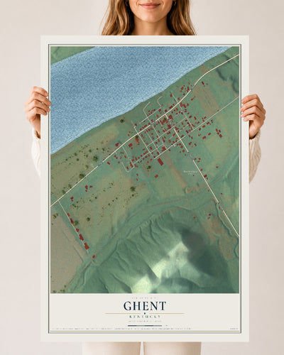 Map of Ghent, Kentucky, 24 x 36 inch unframed archival matte print