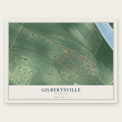 Gilbertsville, Kentucky map print, the full design