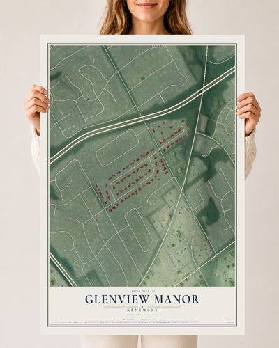 Map of Glenview Manor, Kentucky, 24 x 36 inch unframed archival matte print