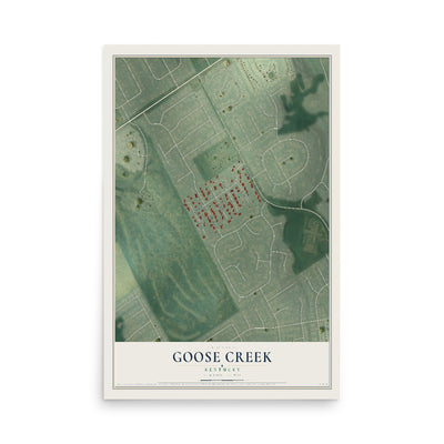 Map of Goose Creek, Kentucky, 12 x 18 inch unframed archival matte print