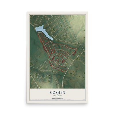 Map of Goshen, Kentucky, 12 x 18 inch unframed archival matte print