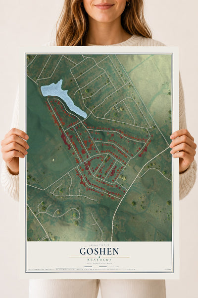 Map of Goshen, Kentucky, 18 x 24 inch unframed archival matte print