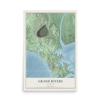 Map of Grand Rivers, Kentucky, 12 x 18 inch unframed archival matte print
