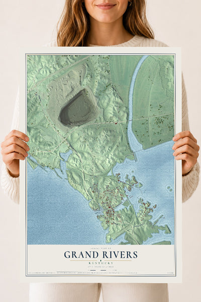 Map of Grand Rivers, Kentucky, 18 x 24 inch unframed archival matte print