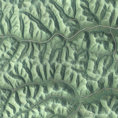 Close-up of the map of Greenup, Kentucky print showing street and building detail