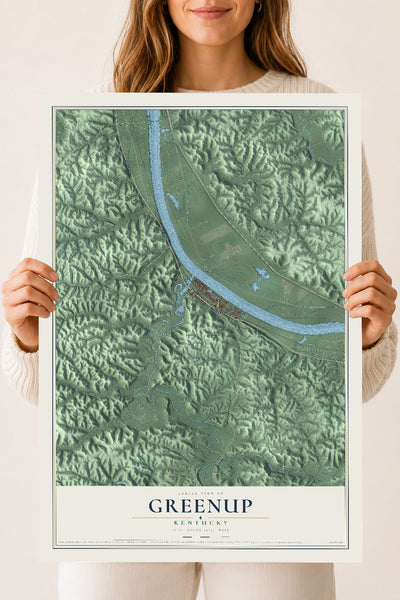 Map of Greenup, Kentucky, 18 x 24 inch unframed archival matte print