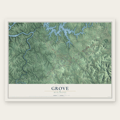 Grove, Kentucky map print, the full design