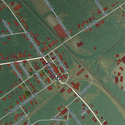 Close-up of the map of Guthrie, Kentucky print showing street and building detail
