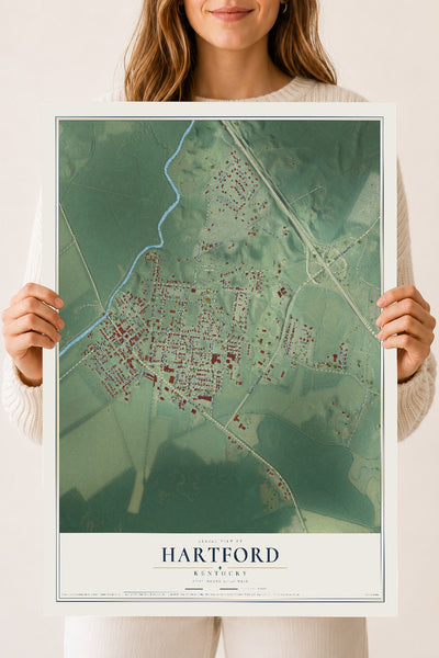 Map of Hartford, Kentucky, 18 x 24 inch unframed archival matte print
