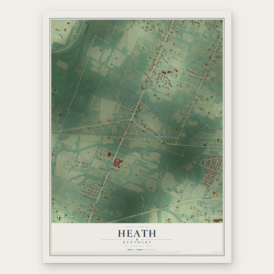 Heath, Kentucky map print, the full design