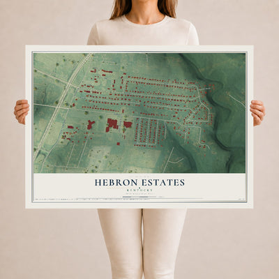 Map of Hebron Estates, Kentucky, 24 x 36 inch unframed archival matte print