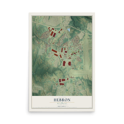 Map of Hebron, Kentucky, 12 x 18 inch unframed archival matte print