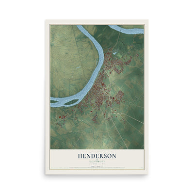 Map of Henderson, Kentucky, 12 x 18 inch unframed archival matte print
