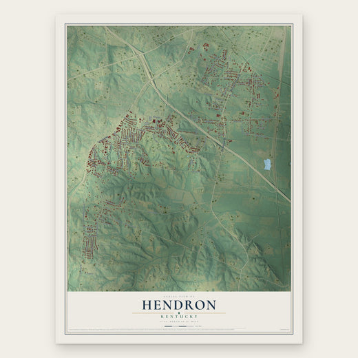 Hendron, Kentucky map print, the full design