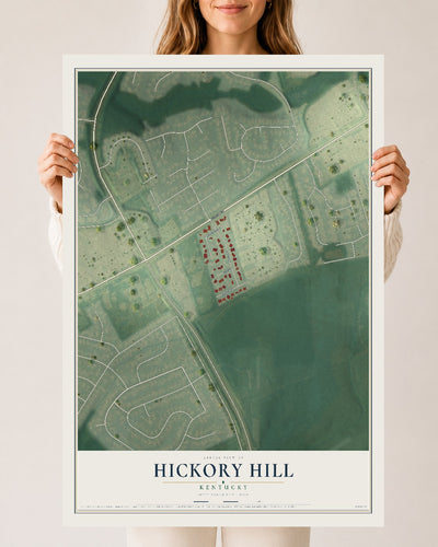 Map of Hickory Hill, Kentucky, 24 x 36 inch unframed archival matte print