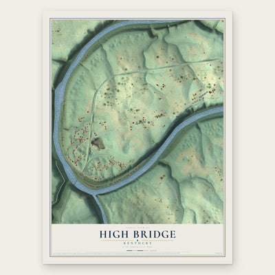 High Bridge, Kentucky map print, the full design
