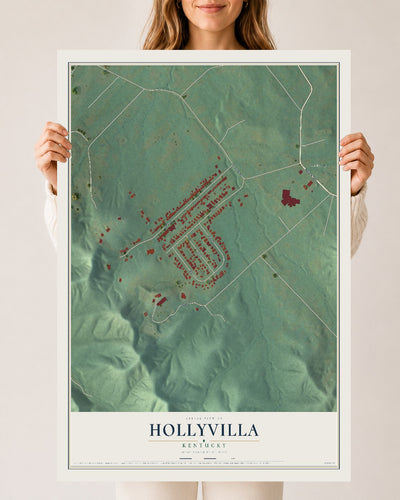 Map of Hollyvilla, Kentucky, 24 x 36 inch unframed archival matte print