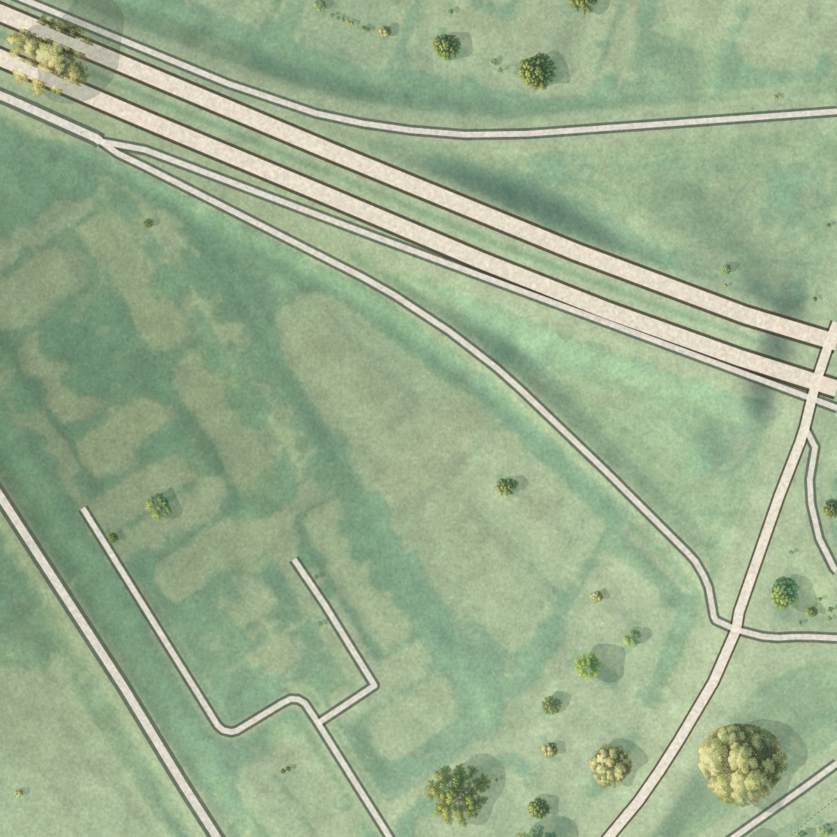 Second close-up of the map of Hurstbourne Acres, Kentucky print showing more streets and buildings