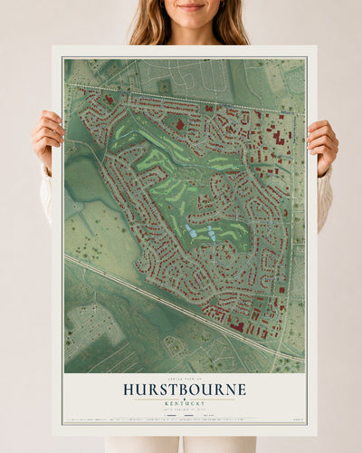 Map of Hurstbourne, Kentucky, 24 x 36 inch unframed archival matte print