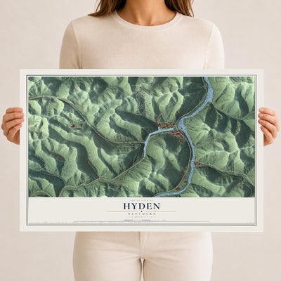 Map of Hyden, Kentucky, 12 x 18 inch unframed archival matte print
